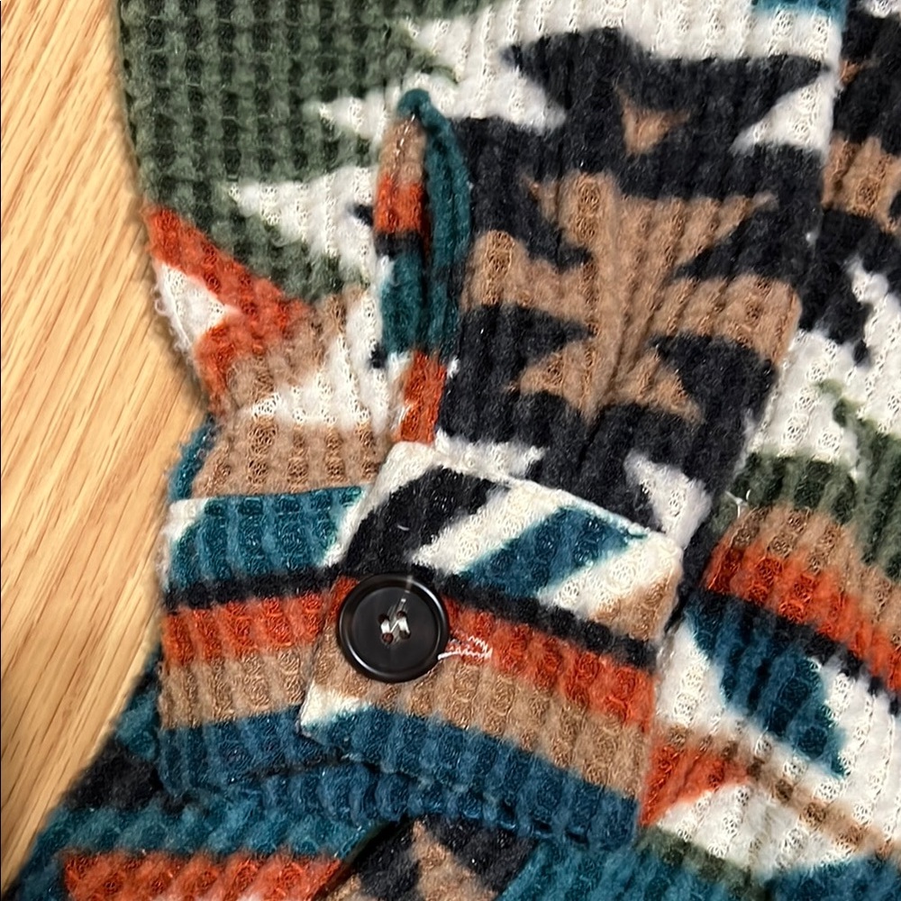 Tribal Patterned Button Down Shirt - image 4